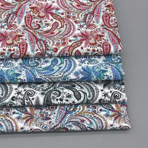 Poplin Fabric 100% Cotton Vintage Printed Sewing Patchwork Scrub Hat Hometextile Slipcover Cushion Cover DIY Dress Material