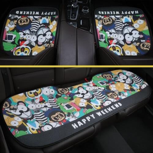Car universal seat cover breathable cushion car cartoon cute cushion four seasons universal breathable ice silk cushion