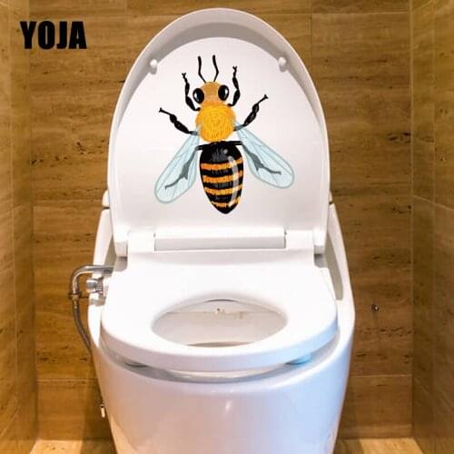 YOJA 20.7X23.4CM Modern Art Living Room Home Decor Wall Sticker Toilet Decal Bigeye insect Cute Bee T5-1383