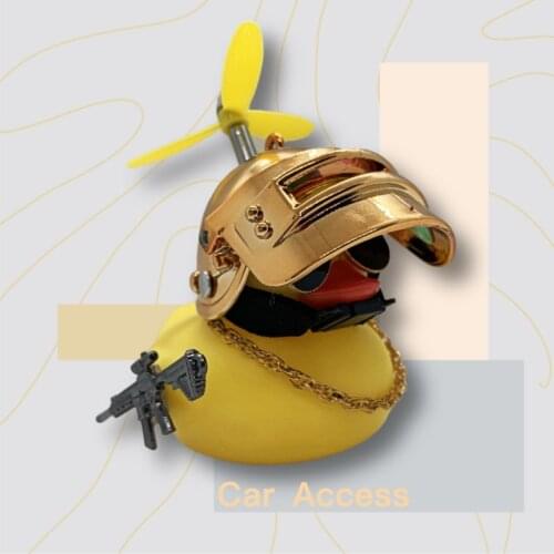 Yellow Duck with Helmet for Bike Motor Accessories Without Lights Auto Car Accessories Duck In The Car