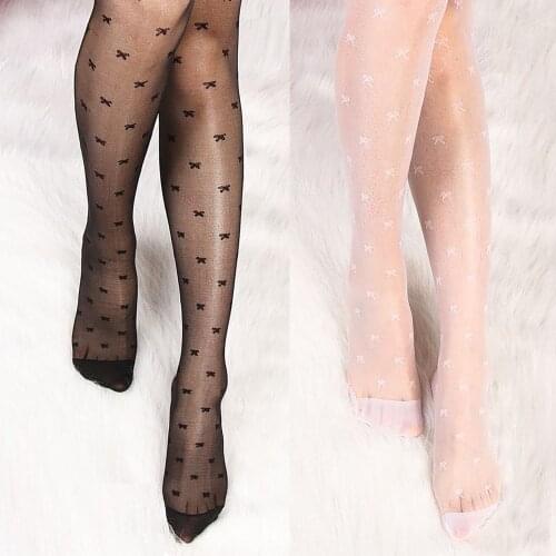 Women Sexy Vintage Fake Tattoo Stockings Bowknot Printing Thin Mesh Pantyhose Perfect For Valentine Wedding Honeymoon Et