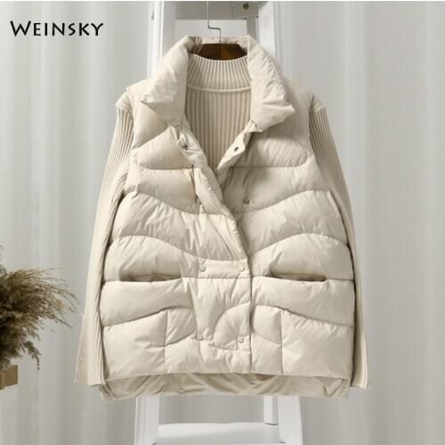 Women Fashion Thick Down Vest White Duck Down Vests Autumn And Winter Warm Female Outwear