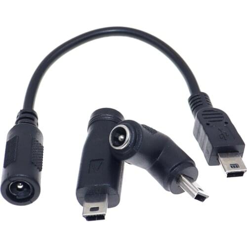 1pcs 90/180 degree DC Power Adapter Converter Mini USB Male to 5.5x2.1mm Female Jack Connector for Laptop Notebook Computer PC