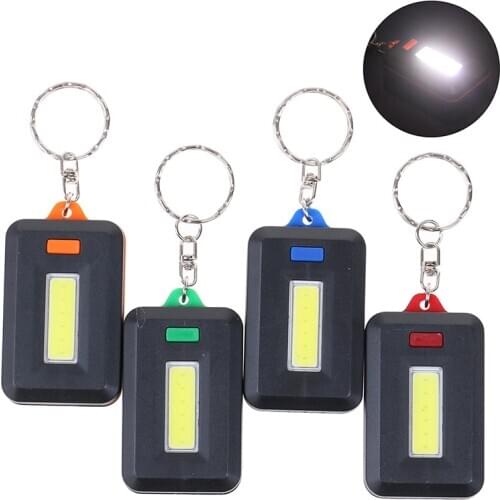 1Pcs Portable Outdoor Emergency Light Cob Flashlight Keychain Mini Led Flashlight Camping Tools