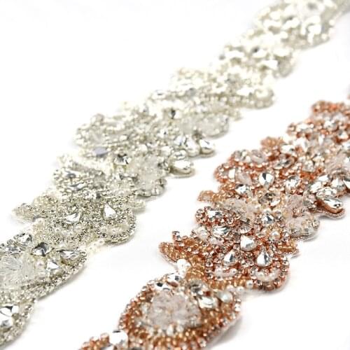 3D Luxury Crystal Rhinestone Applique For Wedding Blet WRA-1034