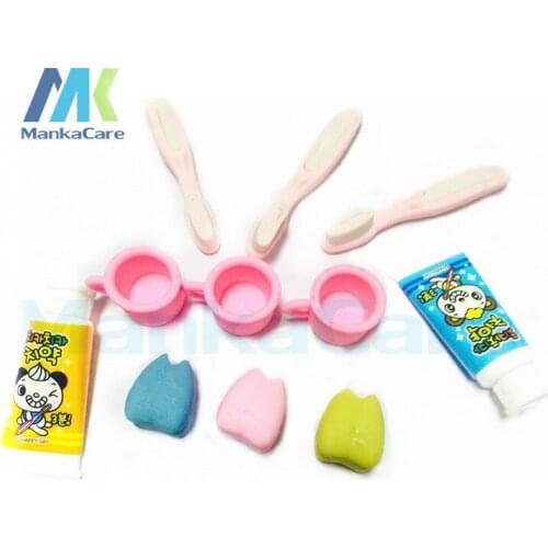 40 pcs Special Cute Tooth+Cup+Toothbrush+Toothpaste mini Rubber Eraser Kid Toy stationery school supplies dental clinic Gift
