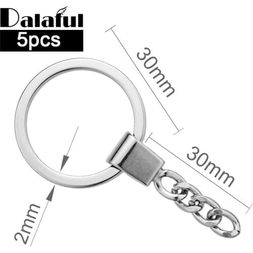 5 pcs/lot 30mm Key Rings Chain Silver Color Metal Round Split Keyring Keychains Making Jewelry DIY Accessories P006