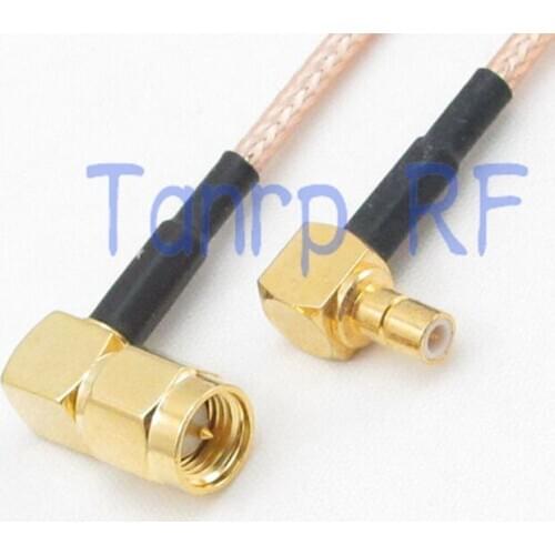 6in SMA male plug to SMB male both 2 right angle 90 RF adapter connector 15CM Pigtail coaxial jumper cable RG316 extension cord