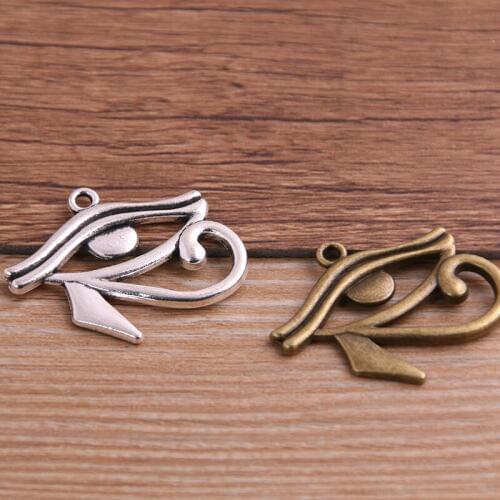 8pcs 26*30mm Two Color Rah Egypt Eye Of Horus Egyptian Charms Pendants for Necklace Bracelet Jewelry Making