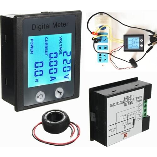 Ammeter Voltmeter Transformer Voltmeter Ammeter Watt Power Meter AC80V-260V 100A Digital Power Energy Meter Voltage Tester