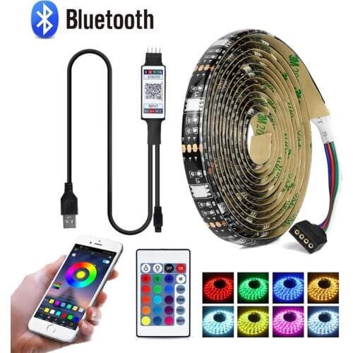 Bluetooth Controller USB RGB Night Light Music Sync LED Strip Waterproof TV Wall Backlight Bedroom Decoration Lamp
