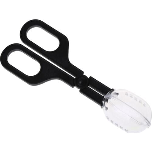 Black and Transparent Reptile Terrarium Lizards Plastic Tongs Tweezers Pet Raising Feeding Tool Clip