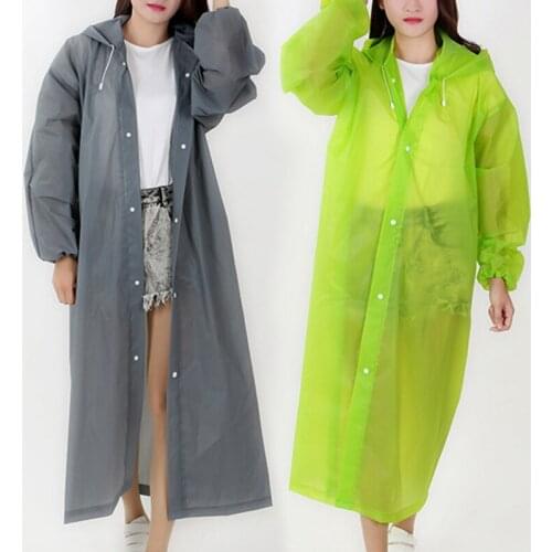 Environmental Women Raincoat Men Black Rain Clothes Cover Hooded Poncho Motorcycle Rainwear Adult Clear Portable Rain Jacket