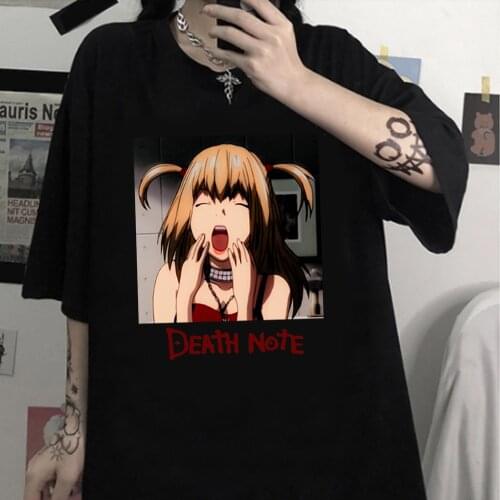 Hot Anime T-Shirt Men Short T Shirt Cute Misa Amane Anime Funny Print T-shirt Hip Hop Tops Tees Summer T-shirt After Zero 90s