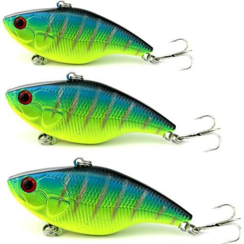 HENGJIA hard plastic diving game vib fishing lures artificial wobblers vibration crankbaits pesca swim baits 7.5cm 18g 6#hooks