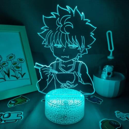 Lava Lamp Hunter x Hunter Anime Figure Killua Zoldyck Hxh 3D LED RGB Night Lights Gift for Friend Bedroom Manga Table Desk Decor