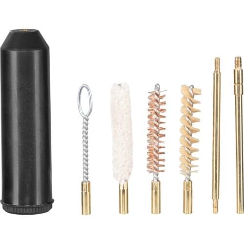 7 pieces / set spray gun cleaning kit for Cal.38 / 357 / 9mm tactical barrel, rod brush, airsoft pistol rifle cleaning