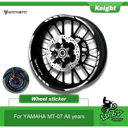 For YAMAHA MT-07 MT 07 mt07 12 Pcs Motorcycle Wheels Tire Stickers Reflective Rim Strips Tape Motorbike Decals film