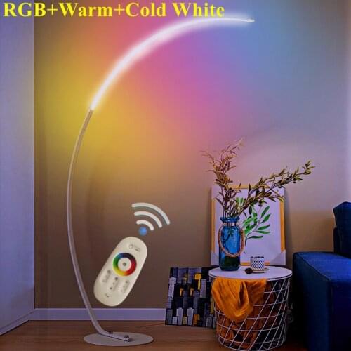Nordic Black White C Floor Lamp Dimable RGB Floor Light Corner Floor Lamp with Remote Control Study Room Lamp Bedroom Decoration