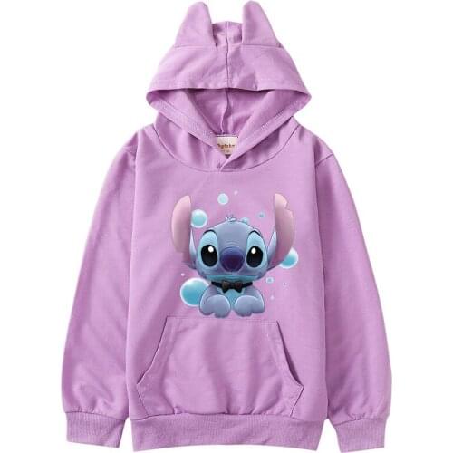 New Spring Autumn Baby Girls Stitch Clothes Hooded Boys Children Cotton Sports Hoodies Toddler Fashion Clothing Kids Tracksuits