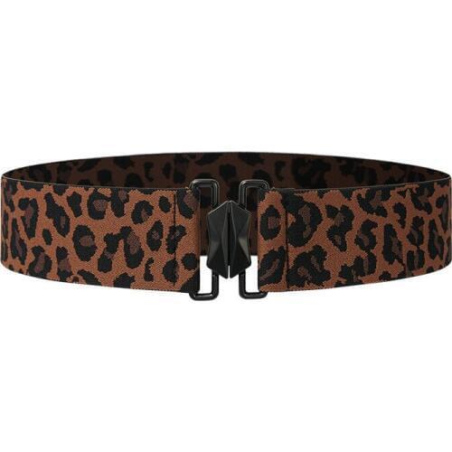 New Design Leopard Cummerbund Wide Elastic Women Belts Cummerbunds Party Cinturon Ancho Mujer Corset Femme New Stretch Waistband