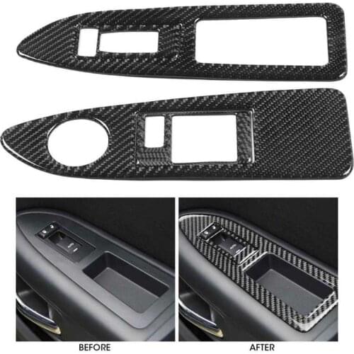 4pcs Window Switch Lift Panel Switch Trims Carbon Fiber Fit for Dodge Challenger 2008-2014 LHD Car Interior Styling New