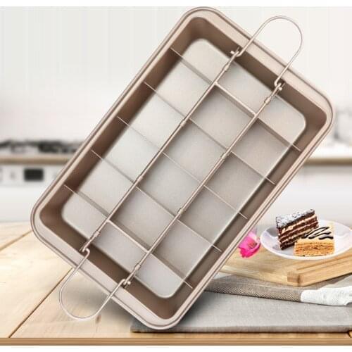 Professional Bakeware 18 Cavity Baking Tools Easy Cleaning Non-Stick Square Lattice Chocolate Cake Mold Brownie Baking Pan