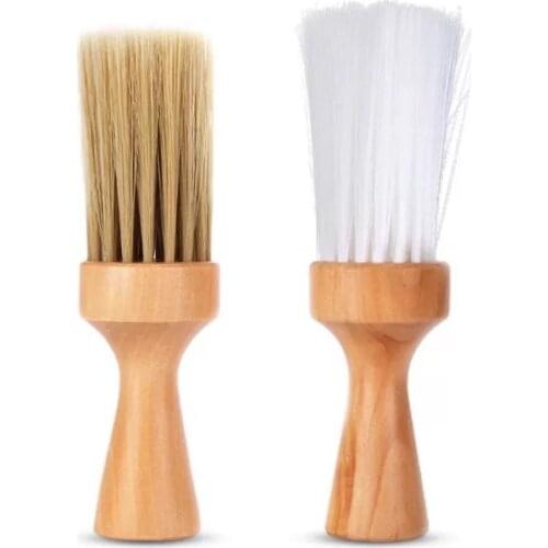 FnLune Professional Barber Tools Hair Salon Brush Supplies Broken Hair Sweeping Brush Wooden Soft Brush Hair Cleaning Brush