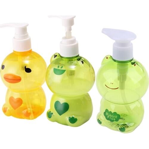 250ml Portable Soap Dispenser Child Cute Animal Frog/Duck Shape Press Type Split Empty Pump Bottle Shampoo Shower Container