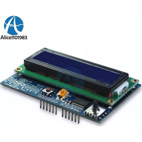 Brightness Adjustable 1602 LCD Shiled IIC I2C MCP23017 5 Keypad For Arduino MEGA Five-Way Button Share The I2C Bus DIY KIT