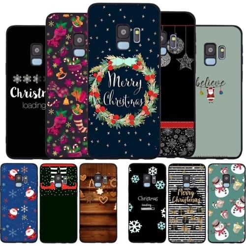 Merry Christmas snowflake Black TPU Silicone Soft Phone Case For Samsung Galaxy S20 S10 S9 S8 Plus Lite NOTE 10 9 8 S7 EDGE