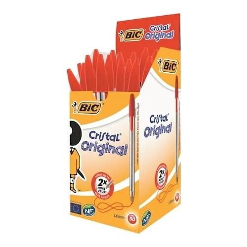 BIC Cristal Medium Ballpoint Pen Red 50 PCs Office School World Best Quality Ballpoint Pen Free Shipping