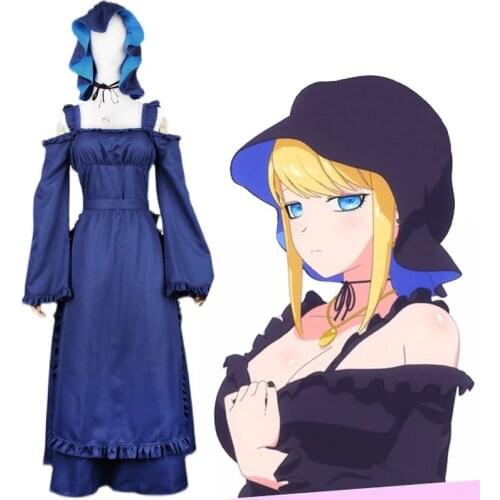 Deep blue maid Dress Cosplay Alice Black Maid Female Anime Costume G