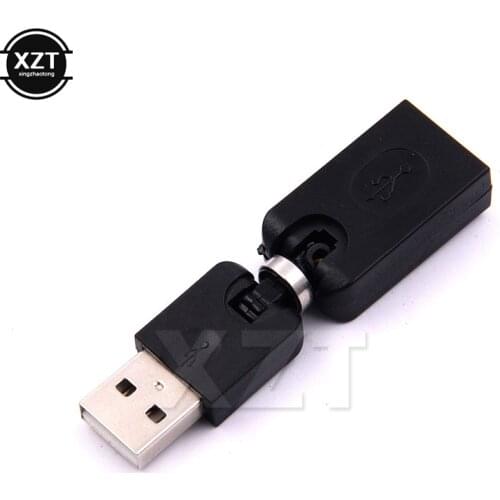 2018 Black USB Male to Female adapter Rotation Usb Male Extension cable 360 degree usb 2.0 For Computer extendsion 2 pcs