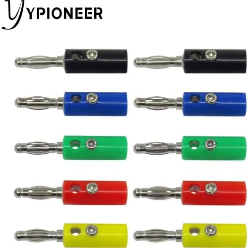 Cleqee P3003 10PCS 4mm Banana Plug Connector Adapter For Audio Speaker 5 Colors