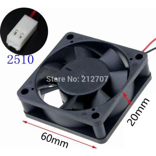 10Pcs Gdstime 2Pin 2510 Connector 60mm x 60mm x 20mm 6cm 12V Brushless DC Cooling Fan