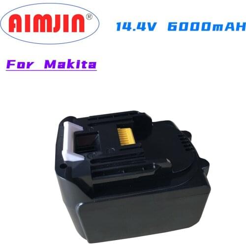 14.4V 6000mAH Drills Battery for Makita BL1430 Rechargeable Lithium Ion LXT200 BL1415 194558-0 194559-8 Free Shipping+Charger