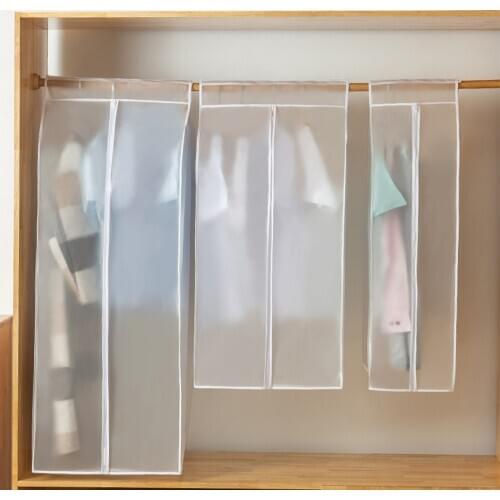 3D Zipper Dust Clothes Cover Clothes Storage Wardrobe Suit Bags Closet Hangers Case Clothing Cover Dust Bag Hanging Organizer 1P