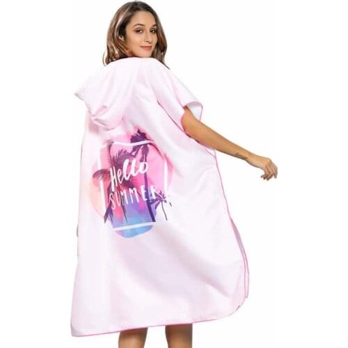 Bathrobe Towel Quick Dry Microfiber Swim Beach Pool Poncho Women Men Hooded Towels Easy for Changing Cloth on Beach dress