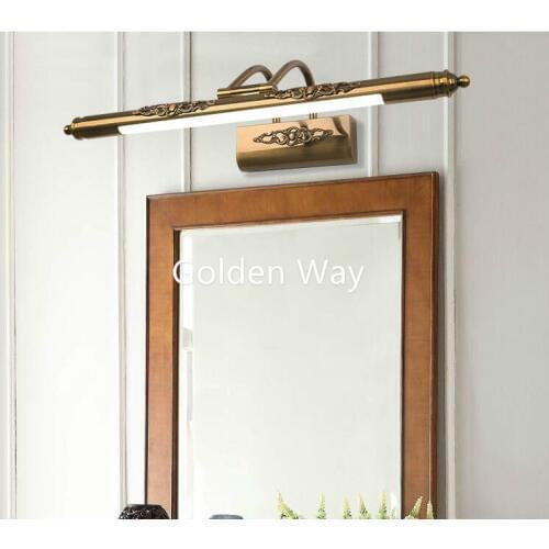 Free Shipping L56cm/L65cm/L81cm Brass Luxury Bathroom Mirror Lamp Waterproof Retro Bronze Cabinet Vanity Mirror Light Wall Lamp