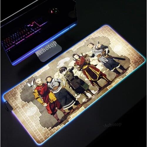 Avatar The Last Airbender Large Mouse Pad PC Gamers LED Light Gaming Keyboard Mouse Pad Laptop Notebook Desk Mat For CSGO Dota
