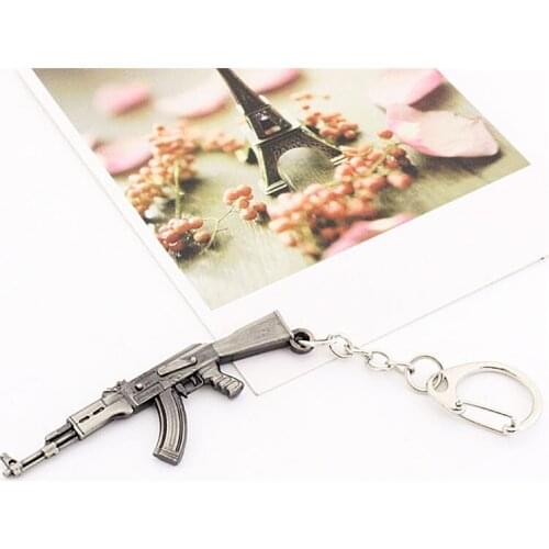 Keychain AK 47 Rifle Gun Military Weapon Counter Strike AK47 Game Keyring Key Chain Ring Jewelry Wholesale