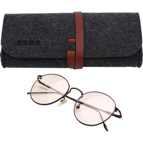Glasses case 1pc glasses storage bag solid color bundled felt glasses bag protective cover