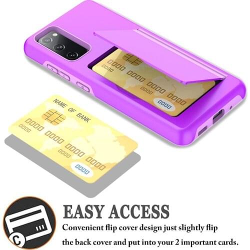 Flip Armor Card Slots Cover For Samsung S20 FE Note 20 Ultra S20+ Candy Color Business Case For Galaxy S20 Plus Note20 Funda
