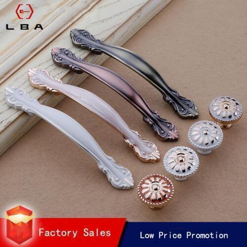 Zinc Alloy Simple Fashion High-Grade Vintage Door Handle European Cabinet Wardrobe TV Furniture Bookcase Door Handles