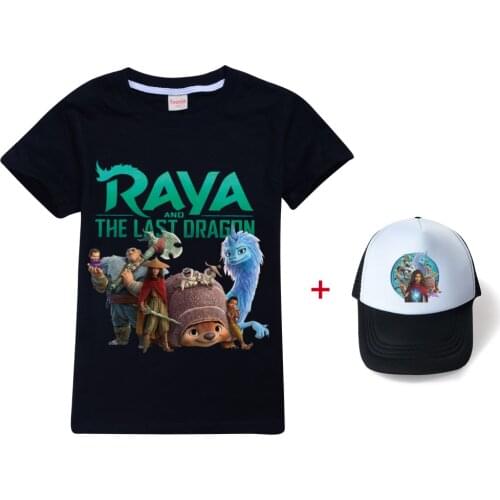 2021 Movie Raya and The Last Dragon Children Boys girls T-Shirt Raya Kid Tops 3D Cartoon Shirts Summer Short Sleeve Cool Tee
