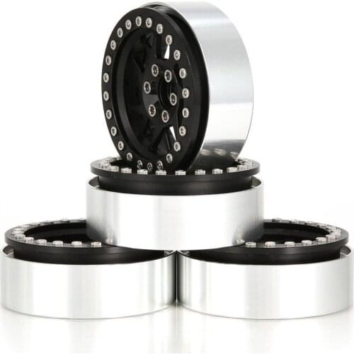 4pcs 2.2in Alloy Wheel Hub Beadlock Rims for 1/10 RC Crawler Car Traxxas Hsp Redcat RC4WD Tamiya Axial SCX10 D90 HPI