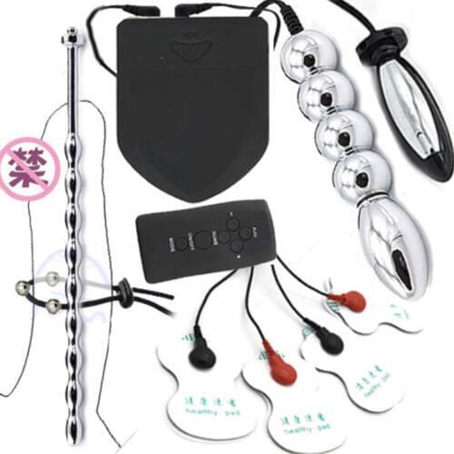 Electro Shock Body Massage Kit,Nipple Sucker Nipple Pads Anal Butt Plug Electric Sex Medical Themed Toys For Man Woman