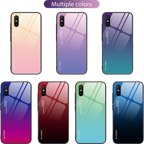 Gradient Glass Case for Xiaomi Redmi 9A 9C Tempered Glossy Back Cover For Xiaomi Redmi 9 10X 5G Redmi 8 8A K20 Redmi 7 7A 6