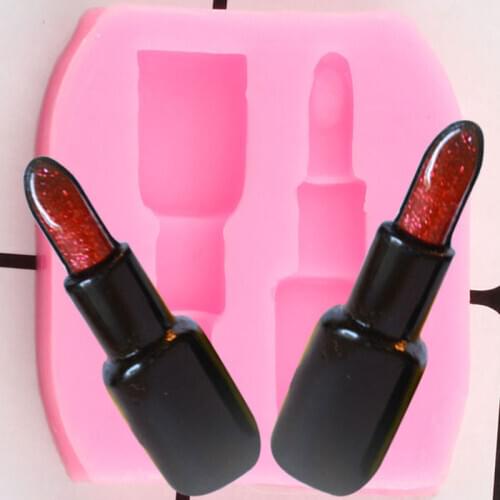 Makeup Tools Lipstick Silicone Mold Wedding Cupcake Topper Fondant Cake Decorating Tools Candy Clay Chocolate Gumpaste Moulds